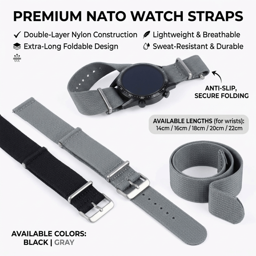 14/16/18/20/22mm NATO Watch Ba - Nato Strap Nylon บทวิจารณ์และราคา