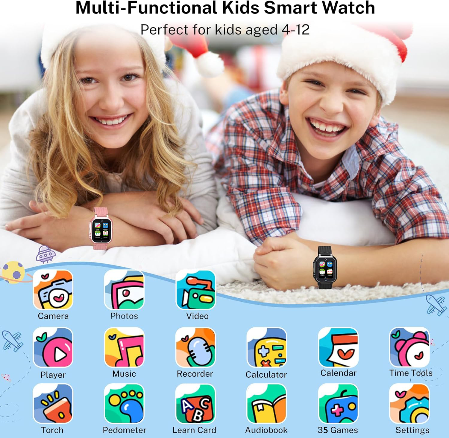 Children Smart Watch 35 Games  - Smartwatch Watches Gift For Girls บทวิจารณ์และราคา